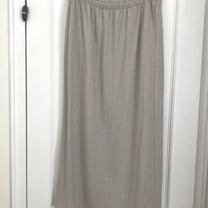 EILEEN FISHER faux wrap long light gray long skirt Size L